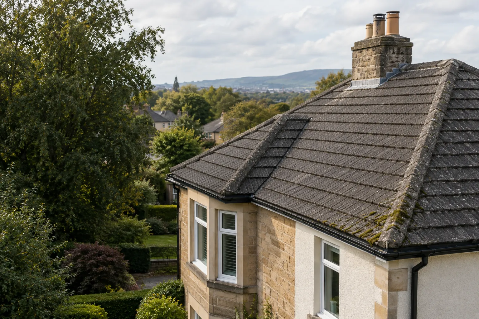 Illustrative Scottish residential home with a tiled roof